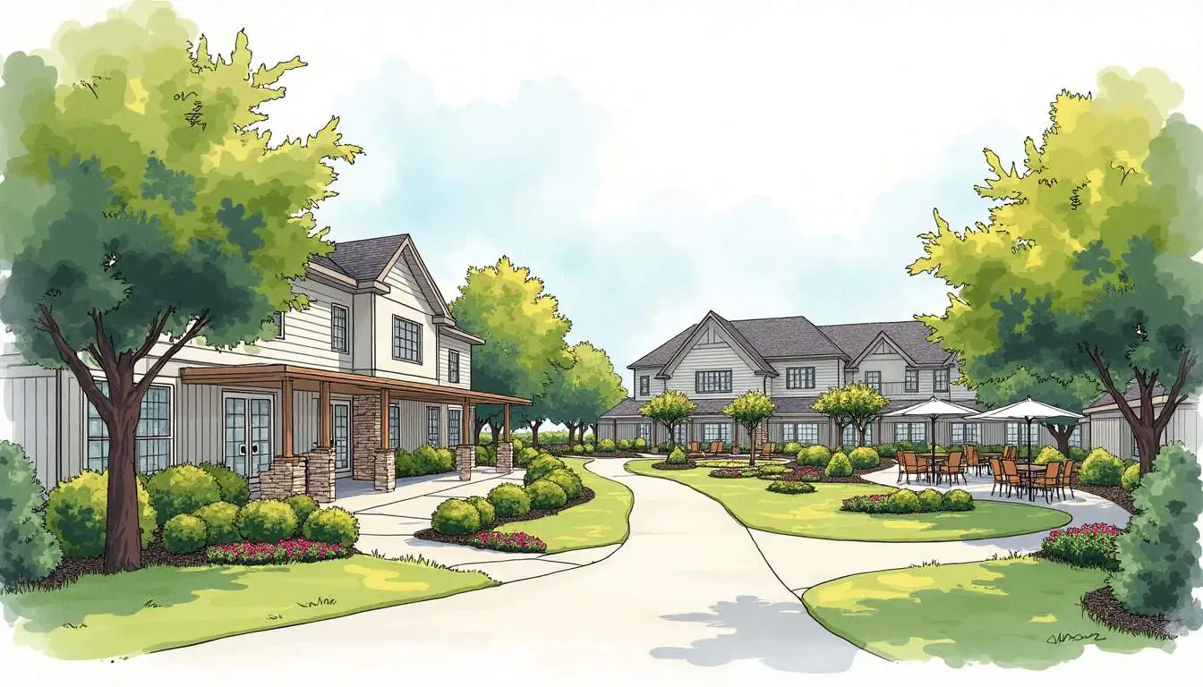 A serene and inviting senior living community